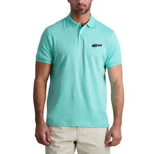 Chemises pour hommes 100 % coton, logo brodé personnalisé, séchage rapide, manches courtes, style décontracté, tricoté, imprimé - Product Image 1