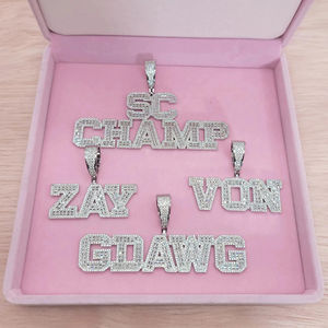 Colgante de diamante redondo cultivado en laboratorio VVS de lujo, joyería de Hip Hop con letra inicial, colgante personalizado de plata 925 - Product Image 3