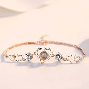 เจลูเลีย 100 ภาษา ฉันรักคุณ สร้อยข้อมือคริสตัลเงินสเตอร์ลิง - Product Image 1