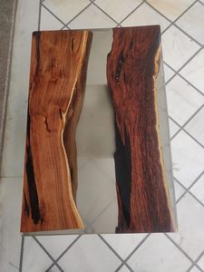 Living Room Luxury Handcrafted <b>Epoxy</b> <b>Resin</b> Rectangle Modern Waterproof Dining <b>Table</b> Acacia Wood <b>Top</b> Wedding Gift Customizable - Product Image 4