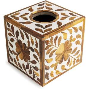 Caja de pañuelos de nácar de lujo moderna para oficina y hogar, caja dispensadora de pañuelos de nácar hecha a mano para amantes de la decoración - Product Image 4