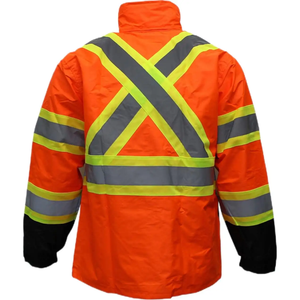 Logo personnalisé OEM Vêtements de travail de sécurité Vêtements avec poche Hommes Veste d'équitation de pêche Couleur assortie Haute visibilité - Product Image 2