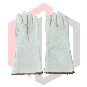Gants en cuir avec paume renforcée, taille unique, antistatiques, résistants aux déchirures, poignet en tricot, épaisseur de 11 oz, 14 pouces - Product Image 1