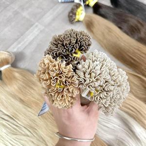 100% matière première naturelle kératine cheveux pointe plate luxe vietnamien Extensions de cheveux vague Style faisceaux de cheveux humains - Product Image 2