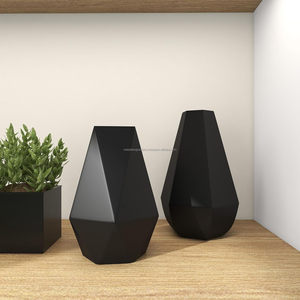 Vases à fleurs hexagonaux décoratifs en métal de haute qualité de la marque MDI, S/2, pour la maison, le jardin, le salon, les mariages, les fêtes - Product Image 4