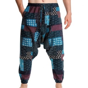 Pantalons de survêtement unisexes de haute qualité, simples et vierges, avec taille élastique, respirants, impression puff, jambes larges, entrejambe tombant - Product Image 2