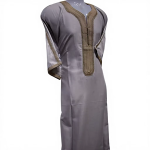 Túnica Marroquí Thorbes Lista para Usar, de Lino, Seda y Poliéster, Informal, Transpirable, para Adultos, Talla Grande, Otoño, Personalizada, ODM - Product Image 1