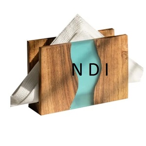 Porte-mouchoirs en bois de style traditionnel à usage multiple pour la décoration intérieure Conteneur à serviettes Boîte à mouchoirs - Product Image 2