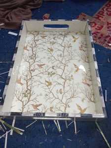 Juego de bandeja con incrustaciones de hueso y fregona hecha a mano Brilliance a medida, bandeja de lujo personalizada para comedor, decoración del hogar y exhibición de cocina - Product Image 2