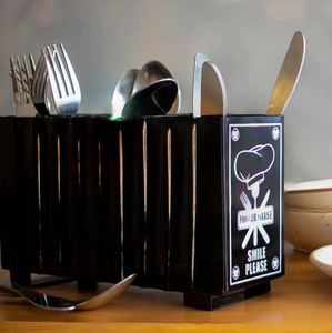 Custom Metal Rectangular Black Cutlery Holder for Kitchen Restaurant Hotel Home Party Use in Wholesale Rate - Product Image 3
