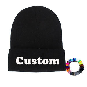 Gorros de punto personalizados al por mayor, gorro cálido con logotipo bordado, gorro de invierno para hombre, Unisex, adultos, 100%, Acrílico - Product Image 1