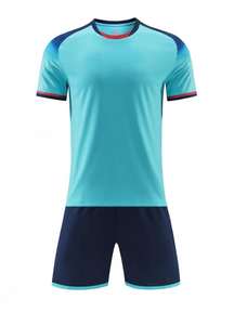 Conjunto de Camiseta y Pantalones Cortos de Fútbol Personalizables con Color Personalizado - Uniforme de Fútbol Unisex para Jóvenes/Adultos - Antibacteriano y Transpirable para Deportes de Equipo - Product Image 6