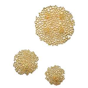 Design moderne en or avec forme ronde et décoration murale florale Art mural élégant moderne de luxe Décoration murale fantaisie Art - Product Image 2