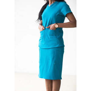 Medical Clinic Nurse Doctor <b>Elastic</b> <b>Waist</b> Side Pockets Scrub <b>Skirt</b>| High Quality Nursing Scrub <b>Skirt</b> for Women - Product Image 3