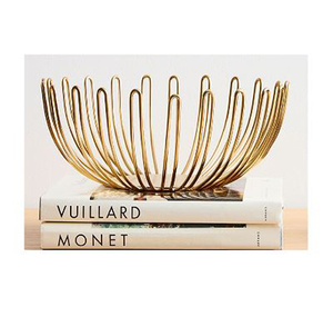 Cuenco decorativo con cable de hierro para fruta, cuenco de Metal para exhibición de fruta, acabado dorado creativo con personalización, venta al por mayor - Product Image 1