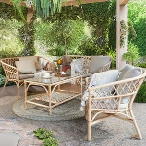 ชุดเฟอร์นิเจอร์หวายแบบโมดูลาร์ California Living Set โซฟาเก้าอี้พักผ่อน ดีไซน์หรูหรา ทนทาน นั่งสบาย เหมาะสำหรับอพาร์ทเมนต์ ห้องนั่งเล่น และกลางแจ้ง - Product Image 4