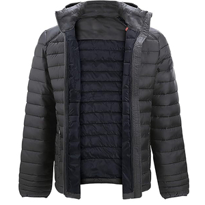 Chaqueta acolchada de invierno gruesa de alta calidad al por mayor para hombre, Abrigo acolchado informal con estampado de cremallera transpirable impermeable a prueba de viento - Product Image 5