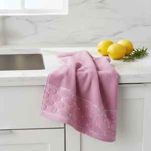 Lot de serviettes de cuisine 100 % coton turc à séchage rapide, 30x50cm, 550 GSM, motif velours absorbant, fabriqué en Turquie - Product Image 1