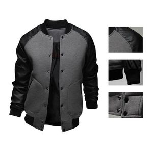 <b>Men's</b> High Quality Wool Varsity <b>Jacket</b> Stand Collar Winter <b>Smart</b> Stylish Wear Genuine Leather Sleeves Embroidered Single Knitted - Product Image 3