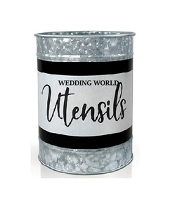 Galvanized Utensil Holder Customized Finished Designer Flatware <b>Caddy</b> Kitchen Ware Tabletop metal Utensil <b>Caddy</b> - Product Image 6