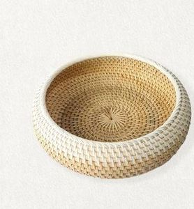 Bol à fruits rond en rotin de créateur Cadeaux de Noël Couleur marron Plats de rangement Ustensiles de cuisine Bol de service alimentaire en rotin en Inde - Product Image 3