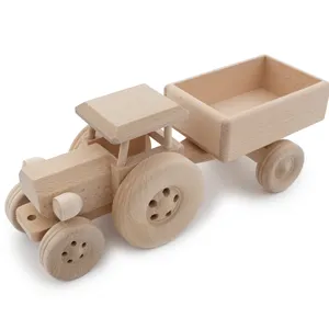 شاحنة سيارة خشبية بسيطة بالدفع اليدوي للأطفال