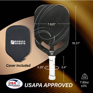 Diseño especial protegido Pickleball Paddle Mejora el control de la bola con mango alargado forjado con carbono - Product Image 5