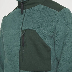 Abrigo polar personalizado de invierno y exterior de color sólido para hombre, chaqueta de Sherpa con cremallera completa y bolsillos, chaqueta de lana cálida para hombre - Product Image 6