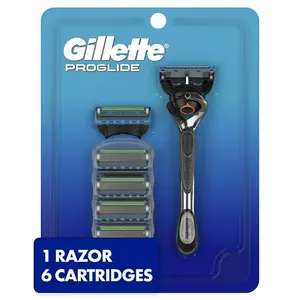 Gillette ProGlide Мужская ручка бритвы + 2 лезвия заправки, многоцветные