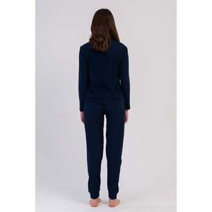 ชุดนอน KADIN P.SUPREM O YAKA UZUN KOL ETEGI OVAL MANSETLI PIJAMA TAKIM - สีกรมท่า - สีกรมท่า - Product Image 5