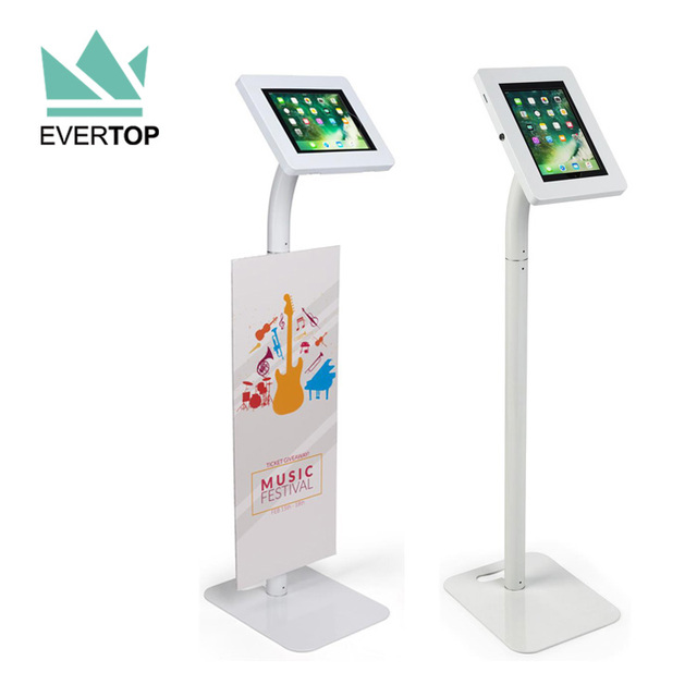 LSF01-C 7-13" Security Floor for iPad Kiosk Stand Tablet PC Kiosk Free Standing Secure Enclosure Floor Standing for iPad Kiosk