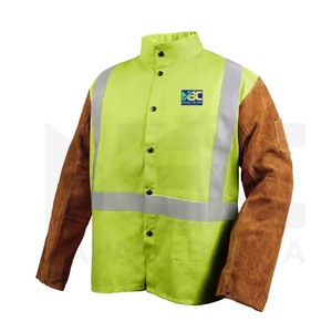 Chaqueta de soldadura de cuero dividido de Vaca amarilla de calidad superior con delantal de seguridad Capa Mono DE TRABAJO Traje con función anticorte - Product Image 2