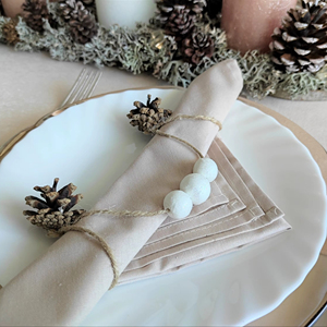 Anneau de serviette en bois et en rotin élégant et unique pour une mise en scène de table contemporaine et une décoration d'événement festif, vente en gros en provenance d'Inde - Product Image 1