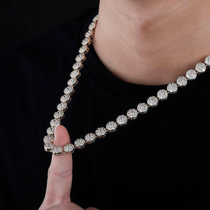 Exquisita Cadena de tenis de diamante de moissanita de Plata de Ley 925 hecha a mano collares llamativos atemporales y elegantes para mujeres - Product Image 5