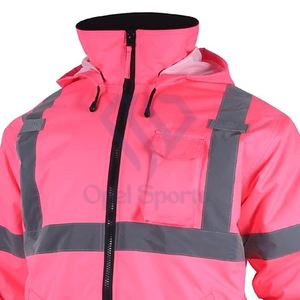 Veste de travail d'hiver de sécurité réfléchissante haute visibilité hommes veste de sécurité haute visibilité réglable bandes réfléchissantes de sécurité sur la veste - Product Image 5