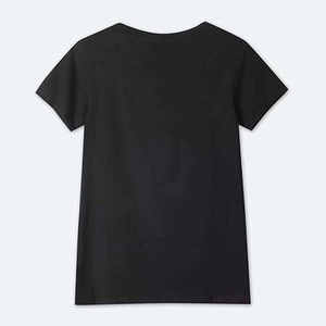 High Quality Women's Summer Tshirts with Custom Rhinestone Transfer 100% Cotton on Sale - Product Image 4