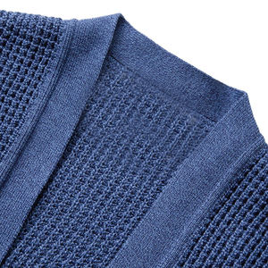 Bleu Japon Style Casual Haori Kimono Tricoté Cardigan Dames Col V Lâche Manteau D'hiver avec Broderie - Product Image 4