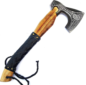 ขวานไวกิ้งพร้อมหัวเหล็กคาร์บอนสูงและด้ามจับไม้สวยงามขวานและขวานเกรดอุตสาหกรรมสำหรับงานกลางแจ้งดีไซน์ใหม่แบบ DIY - Product Image 5