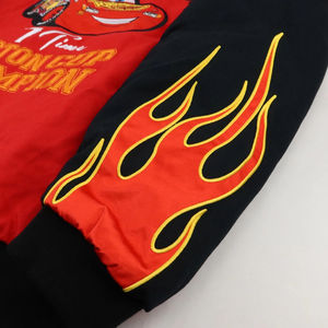 Giacca Bomber da Baseball Invernale da Uomo Extra Large Rossa Vintage con Ricamo Personalizzato di Auto Cartoon Lightning 95 - Product Image 6