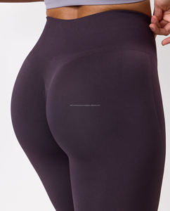 Leggings taille haute respirants et sculptants avec logo personnalisé, ceinture élastique, longueur genou, pour femmes, prix de gros - Product Image 5