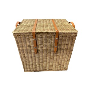 Panier de rangement en rotin avec fermeture en cuir, panier de rangement artisanal, vente en gros, écologique, fabriqué au Vietnam - Product Image 4