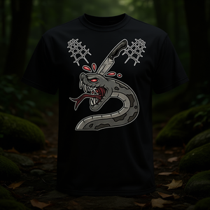 T-shirt Knife Collector Snake nera, maglietta grafica unisex per adulti - Product Image 3