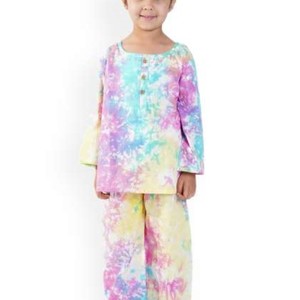 Multi-patrón de manga larga pantalones pijamas lindo dibujos animados ropa de casa conjunto de fábrica al por mayor ropa de dormir para niñas - Product Image 1