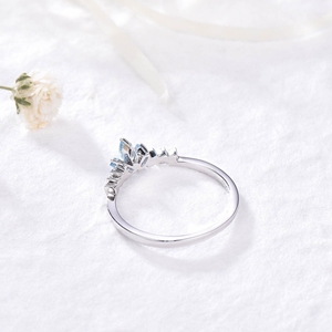 Anillos de oro de 14kt, piedras preciosas de Topacio Azul, nuevo diseño de lujo, anillos de joyería fina de oro macizo con anillo de diamantes reales - Product Image 4