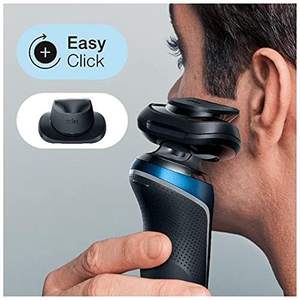 Afeitadora Eléctrica Recargable de Doble Lámina, Recortadora de Barba de Acero Inoxidable para Cara y Cuerpo, Lavable, con Repuestos, Edición Azul para Hombre - Product Image 6