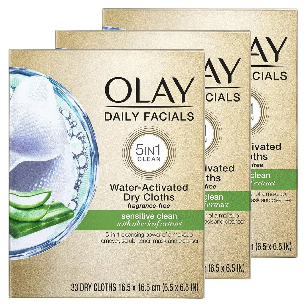 مستحضرات تجميل يومية نظيفة للوجه من Olay إزالة 5 في 1 أقمشة منشطة بالماء وتقشير البشرة