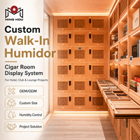 Humidor climatisé sur mesure pour salle à cigares, projet de salon à cigares commercial OEM, stockage de cigares en bois de cèdre