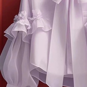 Coton dames doux Blouses femmes à manches longues pansement Vintage chemises Camisas De Mujer couleur unie nœud lâche automne Blouse - Product Image 5