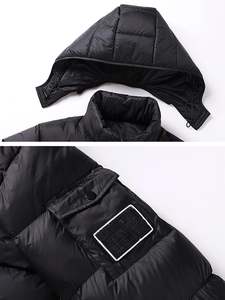 Chaqueta acolchada de invierno para hombre, venta al por mayor de alta calidad, logotipo personalizado impreso, a prueba de viento, impermeable, bolsillos con cierre de cremallera, OEM disponible - Product Image 3