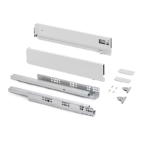 Emuca Vertex España 3186512 Cajón Exterior de Acero de 40 kg con Ajuste de Altura 3D (93 mm) y Profundidad de 400 mm, Herrajes Blancos